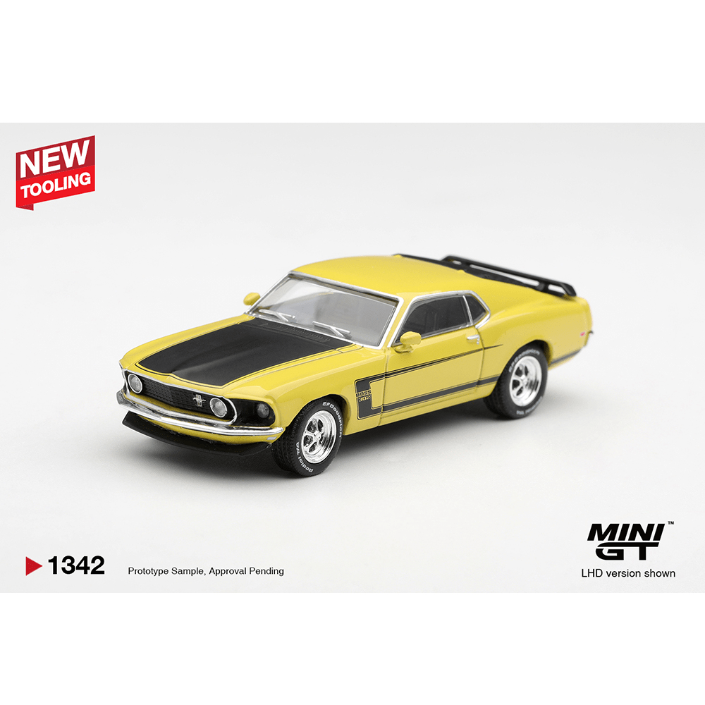 *Pre-Order* Mini GT - Ford Mustang Boss 302 1969 – Bright Yellow – Limited Edition - Top CollectiblesDiecastMini GT