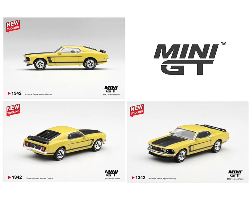 *Pre-Order* Mini GT - Ford Mustang Boss 302 1969 – Bright Yellow – Limited Edition - Top CollectiblesDiecastMini GT