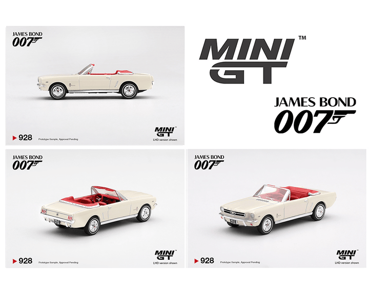 *Pre-Order* Mini GT - James Bond 007 1964 Ford Mustang Convertible “Goldfinger” – English Packaging – Limited Edition - Top CollectiblesDiecastMini GT