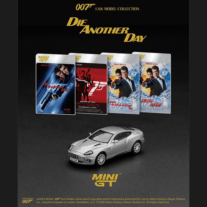 *Pre-Order* Mini GT - James Bond 007 Aston Martin V12 Vanquish “Die Another day” – English Packaging – Limited Edition - Top CollectiblesDiecastMini GT