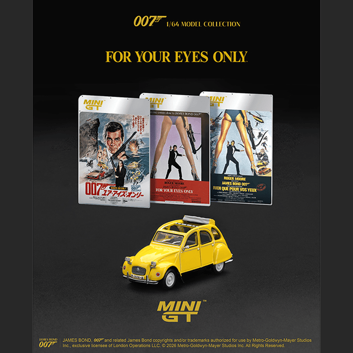 *Pre-Order* Mini GT - James Bond 007 Citroën 2CV “For Your Eyes Only”- English Packaging – Limited Edition - Top CollectiblesDiecastMini GT