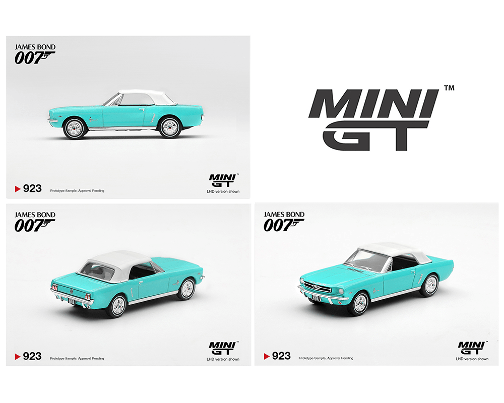 *Pre-Order* Mini GT - James Bond 007 Ford Mustang Convertible 1965 “Thunderball” – English Packaging - Top CollectiblesDiecastMini GT