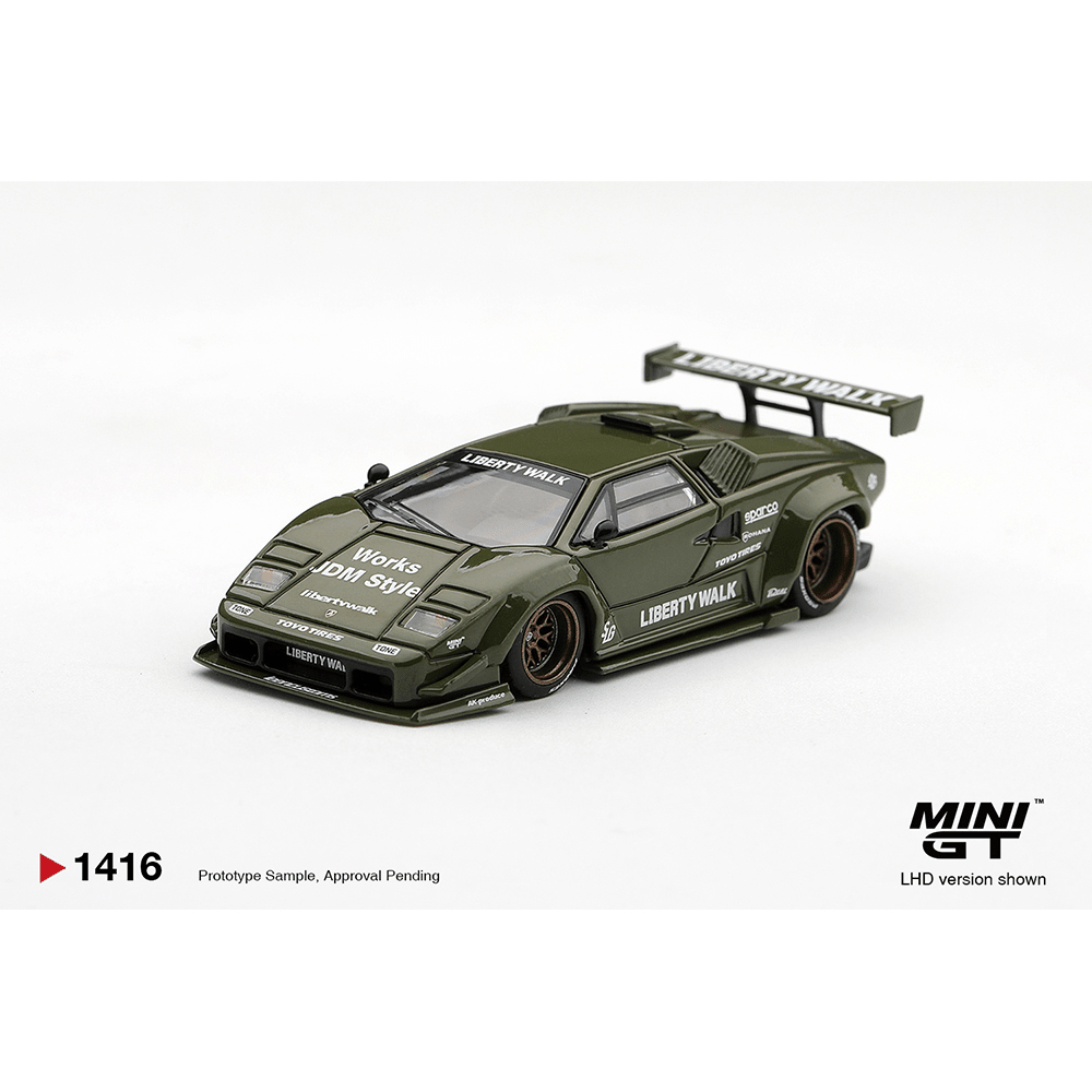 *Pre-Order* Mini GT - Lamborghini Countach LB-WORKS Army Green – Limited Edition - Top CollectiblesDiecastMini GT