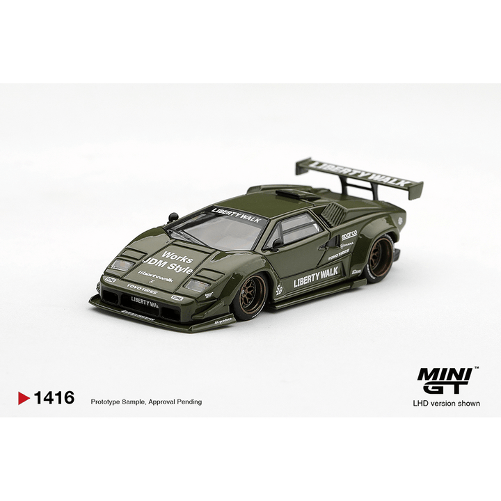 *Pre-Order* Mini GT - Lamborghini Countach LB-WORKS Army Green – Limited Edition - Top CollectiblesDiecastMini GT