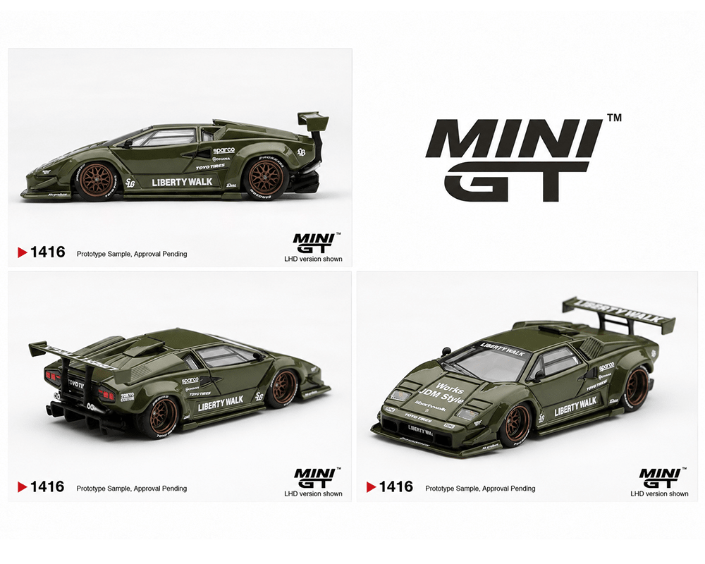 *Pre-Order* Mini GT - Lamborghini Countach LB-WORKS Army Green – Limited Edition - Top CollectiblesDiecastMini GT