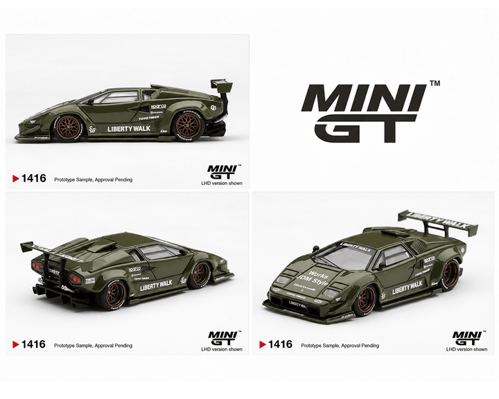 *Pre-Order* Mini GT - Lamborghini Countach LB-WORKS Army Green – Limited Edition - Top CollectiblesDiecastMini GT