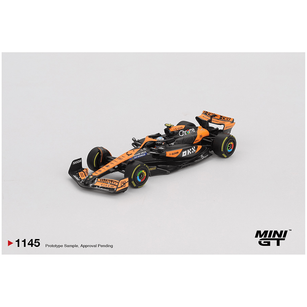 *Pre - Order* Mini GT - McLaren MCL38 4 Lando Norris 2024 F1 2024 Hungarian GP 2nd Place – Black Orange - Top CollectiblesDiecastMini GT