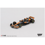 *Pre - Order* Mini GT - McLaren MCL38 4 Lando Norris 2024 F1 2024 Hungarian GP 2nd Place – Black Orange - Top CollectiblesDiecastMini GT