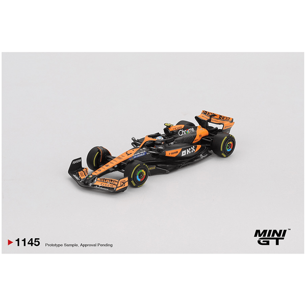 *Pre - Order* Mini GT - McLaren MCL38 4 Lando Norris 2024 F1 2024 Hungarian GP 2nd Place – Black Orange - Top CollectiblesDiecastMini GT