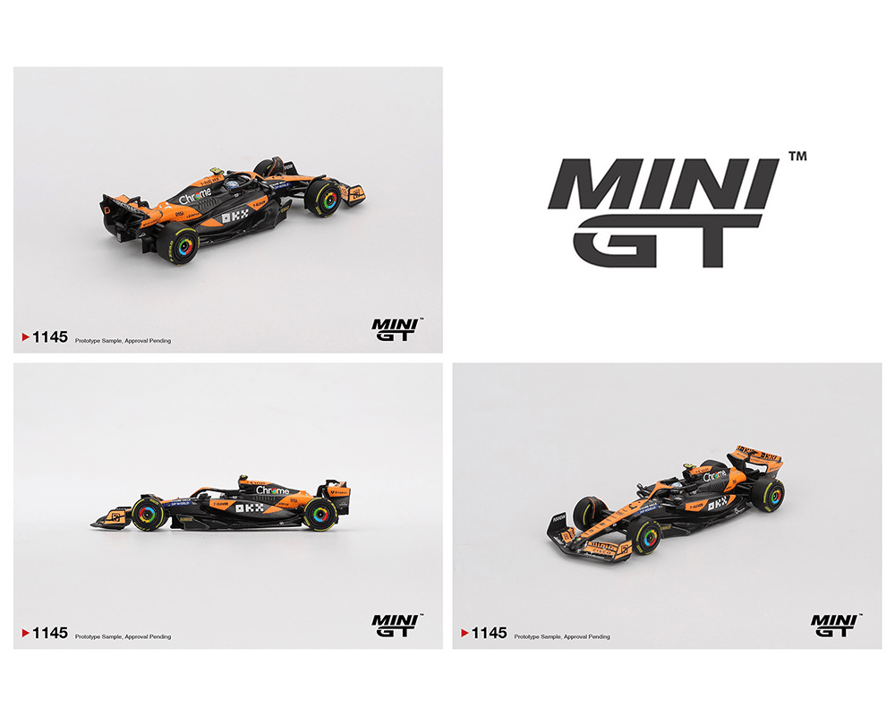 *Pre - Order* Mini GT - McLaren MCL38 4 Lando Norris 2024 F1 2024 Hungarian GP 2nd Place – Black Orange - Top CollectiblesDiecastMini GT