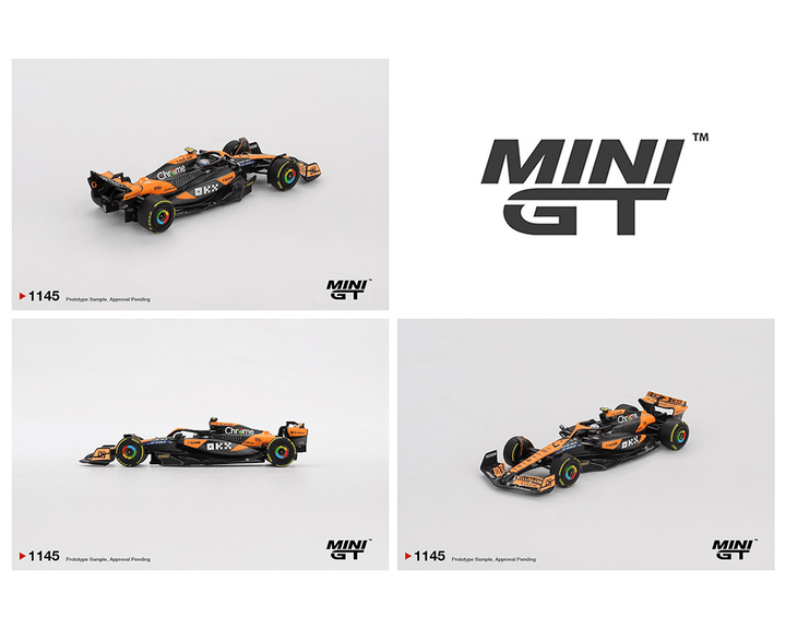 *Pre - Order* Mini GT - McLaren MCL38 4 Lando Norris 2024 F1 2024 Hungarian GP 2nd Place – Black Orange - Top CollectiblesDiecastMini GT