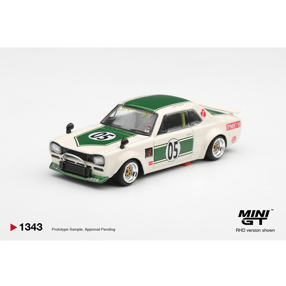 *Pre-Order* Mini GT - Nissan Skyline LB-WORKS “HAKOSUKA” – White / Green- Limited Edition - Top CollectiblesDiecastMini GT