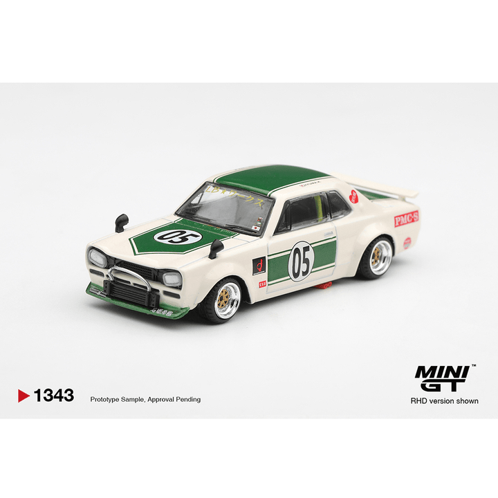 *Pre-Order* Mini GT - Nissan Skyline LB-WORKS “HAKOSUKA” – White / Green- Limited Edition - Top CollectiblesDiecastMini GT