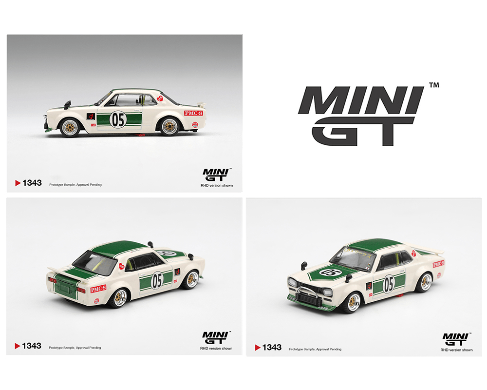 *Pre-Order* Mini GT - Nissan Skyline LB-WORKS “HAKOSUKA” – White / Green- Limited Edition - Top CollectiblesDiecastMini GT