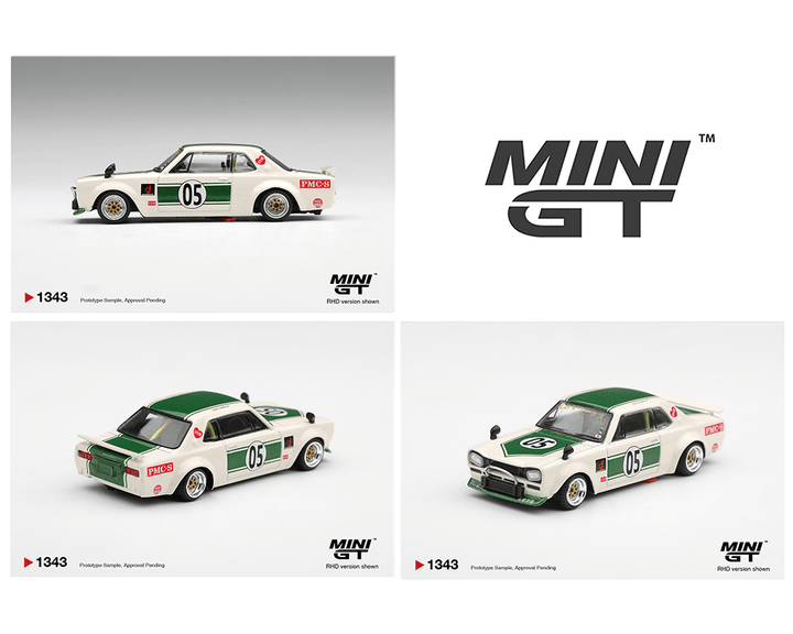 *Pre-Order* Mini GT - Nissan Skyline LB-WORKS “HAKOSUKA” – White / Green- Limited Edition - Top CollectiblesDiecastMini GT