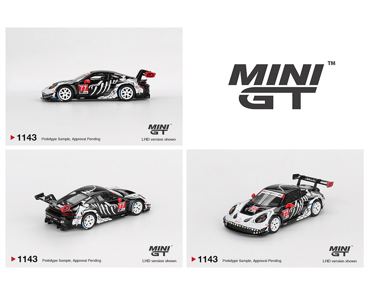 *Pre - Order* Mini GT - Porsche 911 GT3 R 77 AO Racing 2025 IMSA Petit Le Mans "Skeleton Rexy" - Top CollectiblesDiecastMini GT