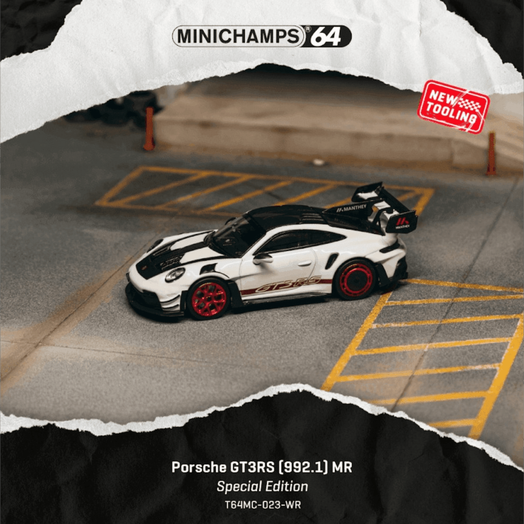 *Pre-Order* MINICHAMPS64 - Porsche GT3RS (992.1) MR White Red Tarmac Special Edition - Top CollectiblesDiecastMinichamps