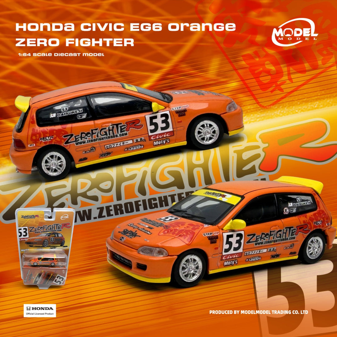 *Pre-Order* ModelModel - Honda Civic EG6 Orange Zero Fighter (Blister Pack) - Top CollectiblesDiecastModelModel