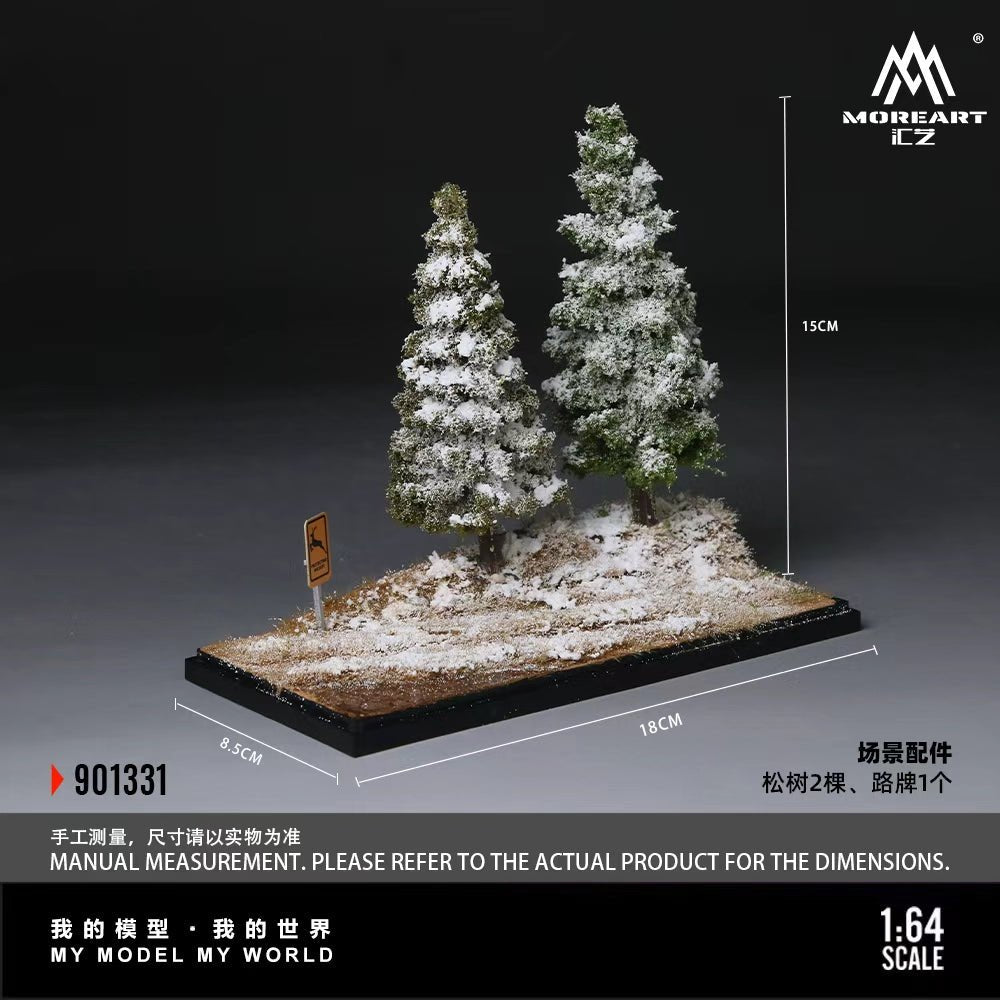 *Pre - Order* MoreArt - Scene of the First Snowfall in Winter Forest Diorama - Top CollectiblesDiecastMoreArt
