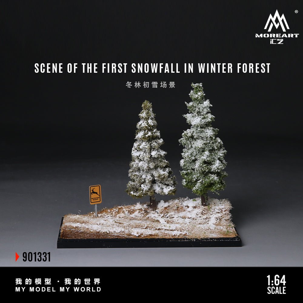 *Pre - Order* MoreArt - Scene of the First Snowfall in Winter Forest Diorama - Top CollectiblesDiecastMoreArt
