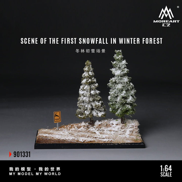 *Pre - Order* MoreArt - Scene of the First Snowfall in Winter Forest Diorama - Top CollectiblesDiecastMoreArt