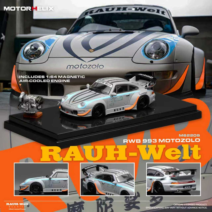 *Pre - Order* MotorHelix - RWB 993 MOTOZOLO with Magnetic Air - Cooled Engine - Top CollectiblesDiecastMotorHelix