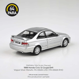 *Pre - Order* Para64 - 1999 Honda Civic Si Coupe EM1 - Vogue Silver Metallic w/wing - Top CollectiblesDiecastPara64