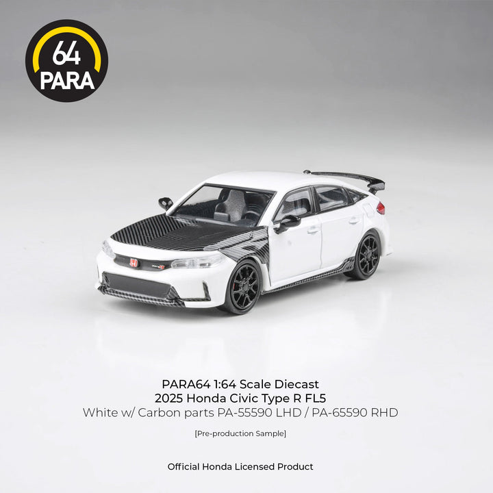 *Pre - Order* Para64 - 2023 Honda Civic Type R FL5 White w/ Carbon parts LHD - Top CollectiblesDiecastPara64