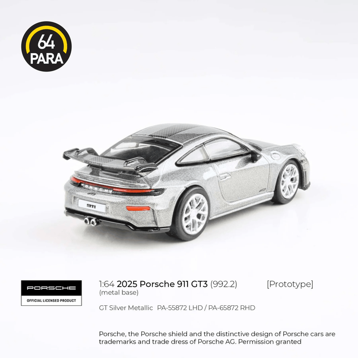 *Pre - Order* Para64 - 2025 Porsche 911 GT3 (992.2) - GT Silver Metallic - Top CollectiblesDiecastPara64