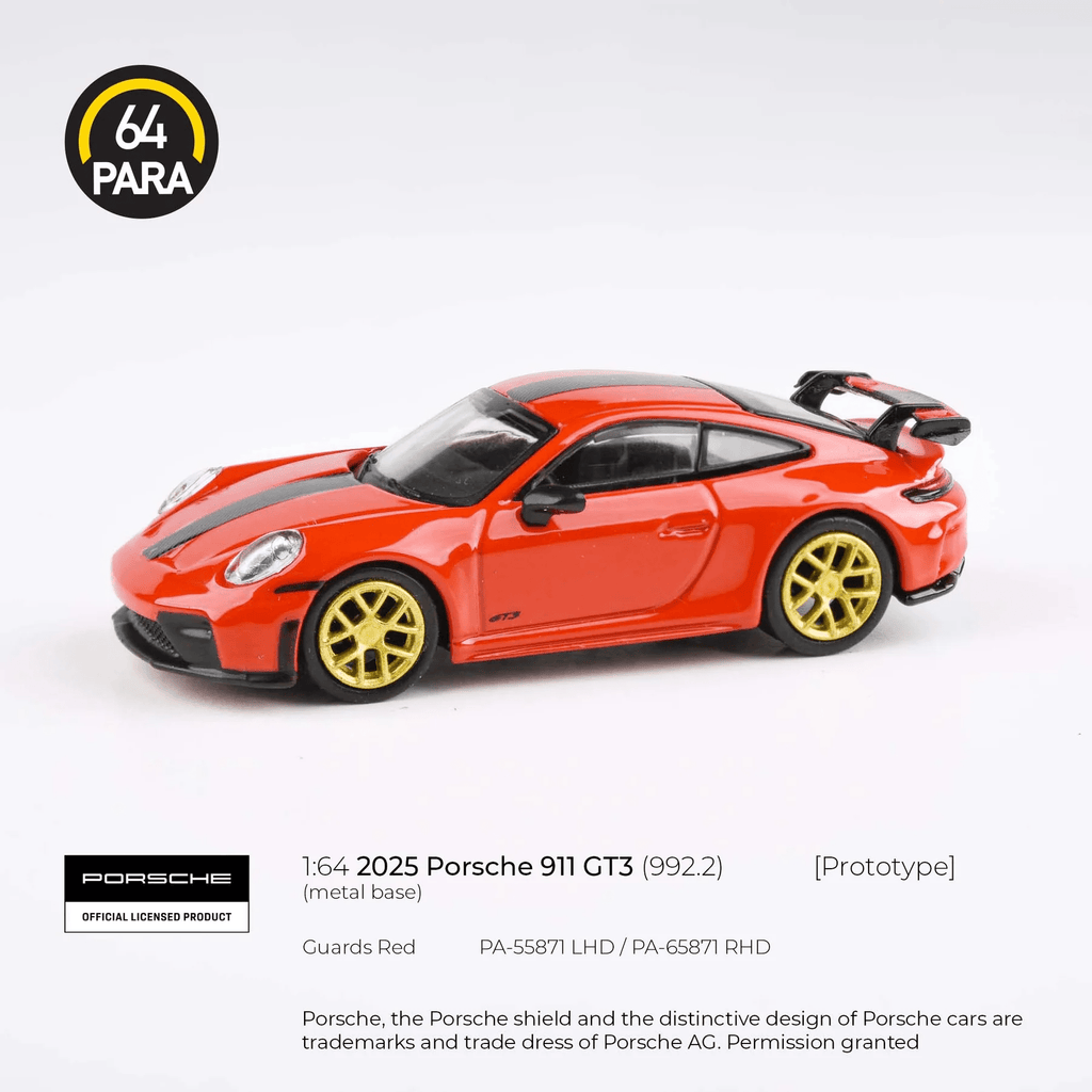 【新品未使用】porscheポルシェ 911 GT3 ペーパーウェイト Para64 - 2025 Porsche 911 GT3 (992.2) - Guards Red – Top Collectibles