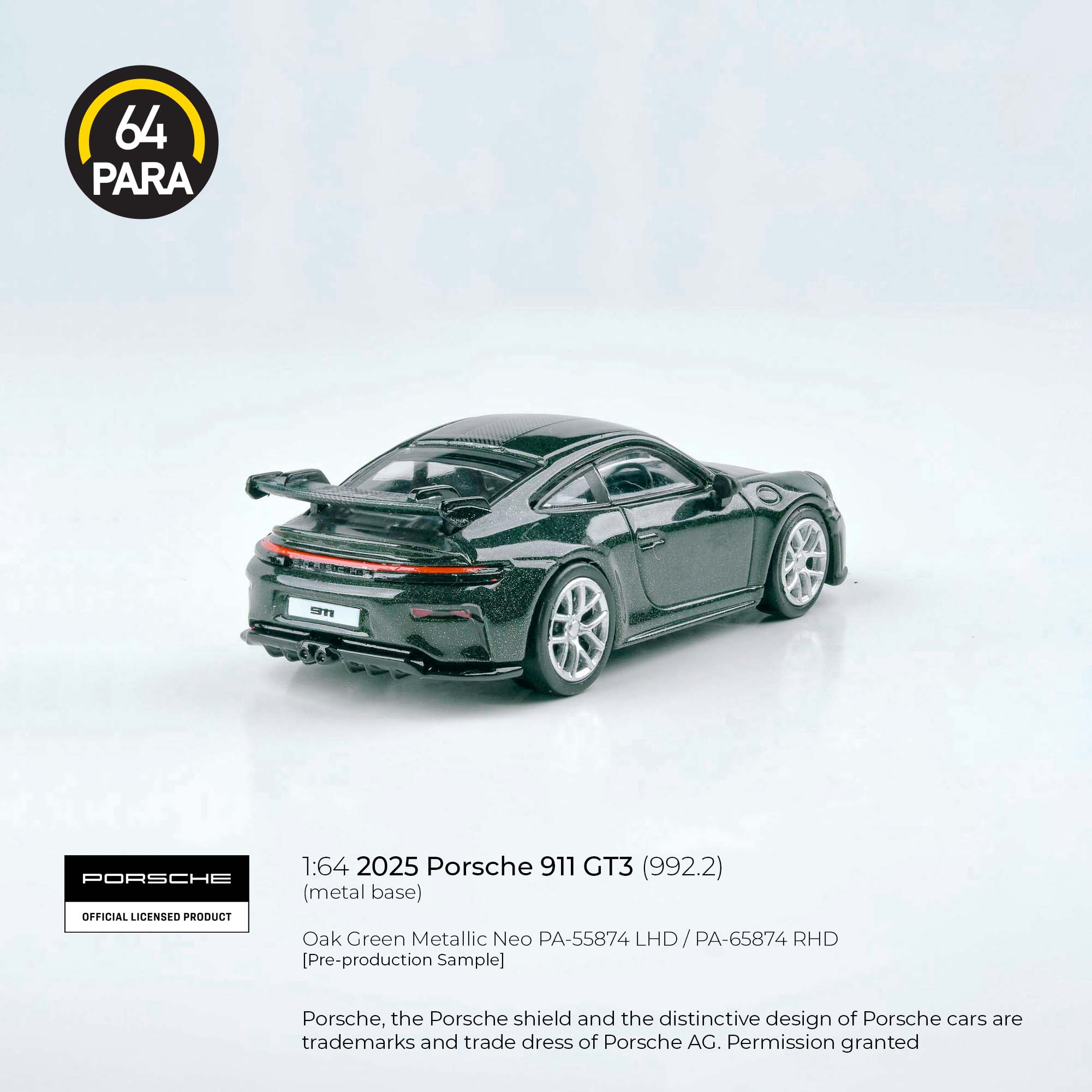 Para64 - 2025 Porsche 911 GT3 (992.2) Oak Green Metallic Neo – Top