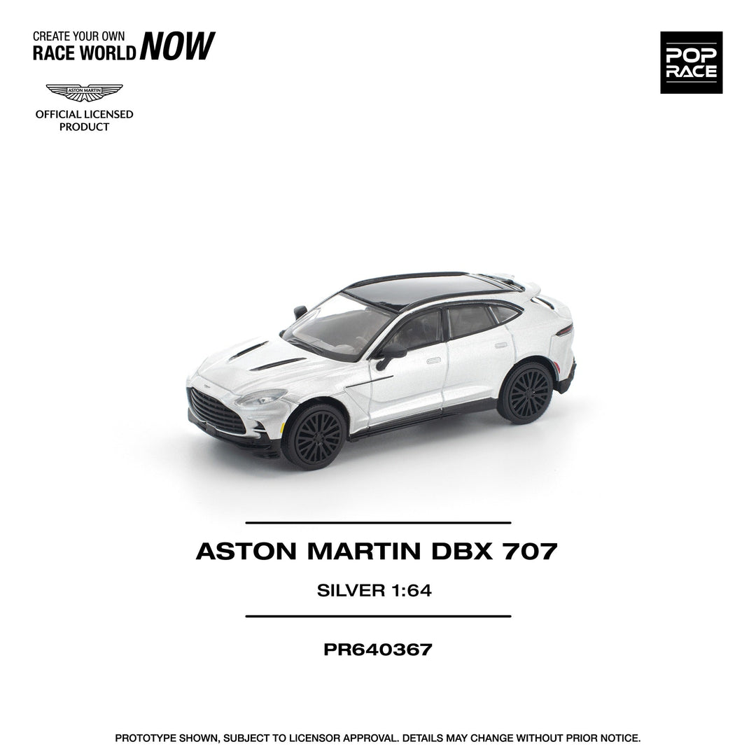 *Pre - Order* Pop Race - Aston Martin DBX 707 - Silver - Top CollectiblesDiecastPop Race