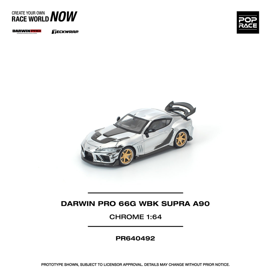 *Pre - Order* Pop Race - Darwin Pro 66G WBK Supra A90 - Chrome - Top CollectiblesDiecastPop Race