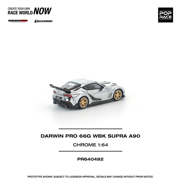 *Pre - Order* Pop Race - Darwin Pro 66G WBK Supra A90 - Chrome - Top CollectiblesDiecastPop Race