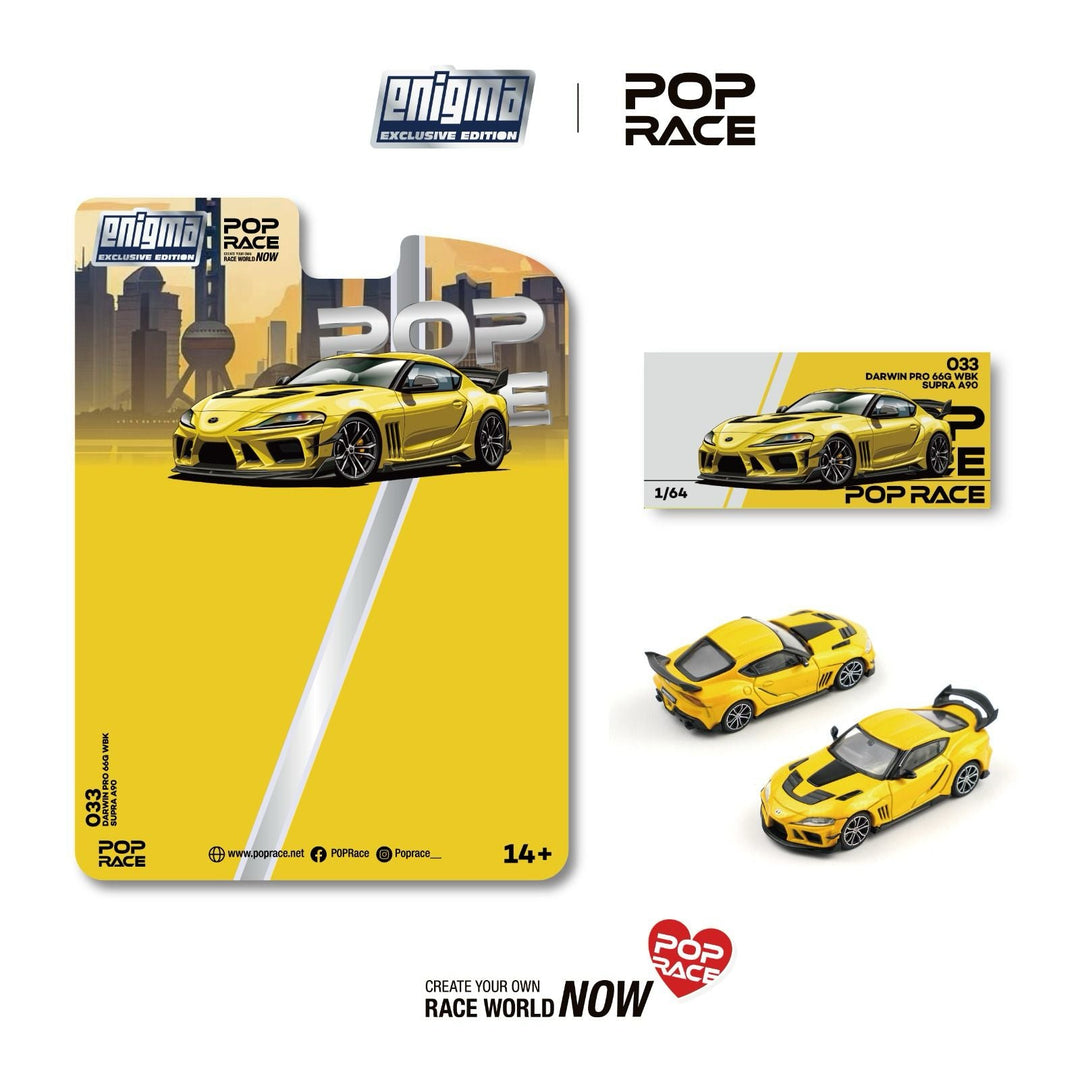 *Pre - Order* Pop Race - Darwin Pro 66G WBK Supra (A90) - Nitro Yellow *Enigma Exclusive Edition* - Top CollectiblesDiecastPop Race