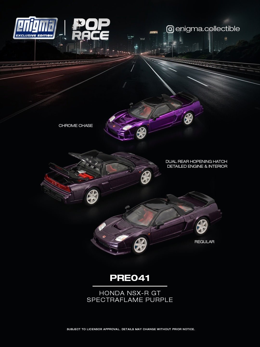 *Pre-Order* Pop Race - Honda NSX-R GT - Spectraflame Purple *Enigma Exclusive Edition* - Top CollectiblesDiecastPop Race