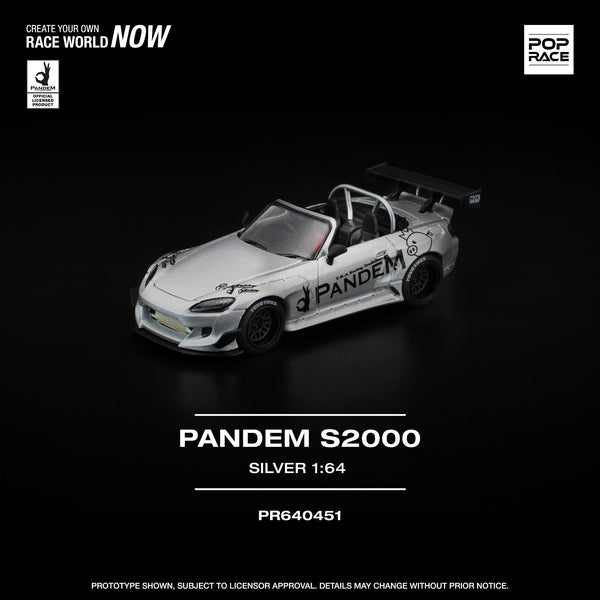 *Pre - Order* Pop Race - Honda S2000 Pandem - Silver - Top CollectiblesDiecastPop Race