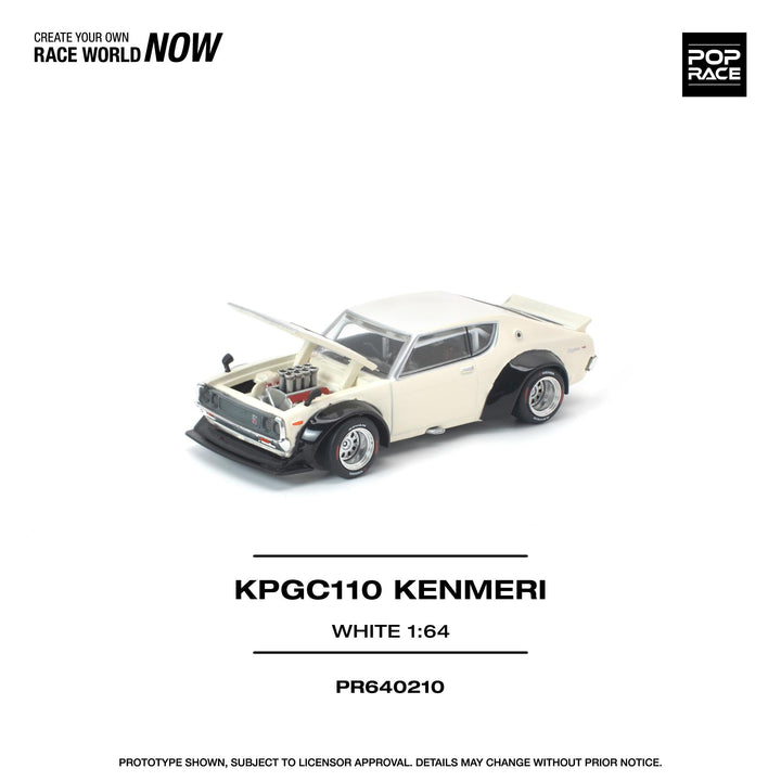*Pre - Order* Pop Race - KPGC110 Kenmeri - White - Top CollectiblesDiecastPop Race