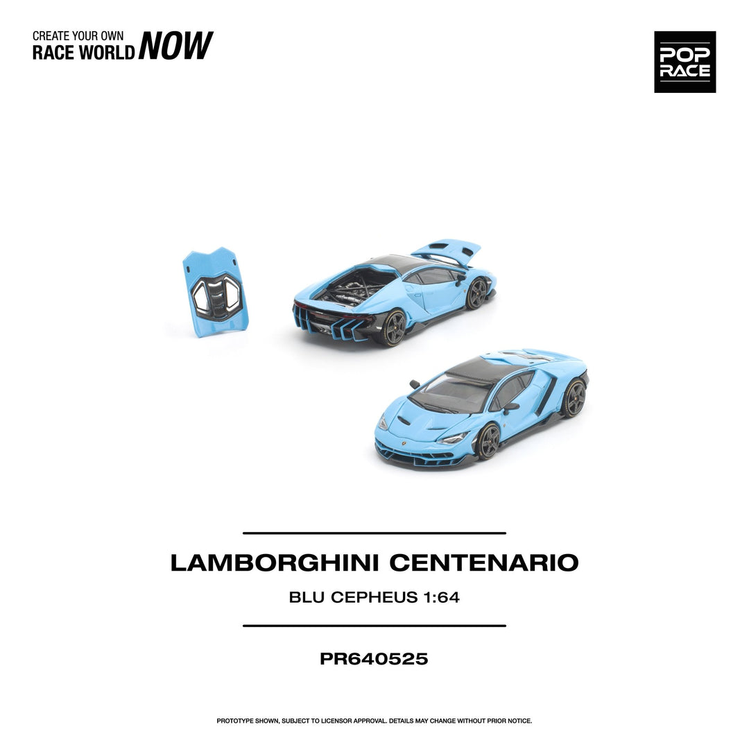 *Pre - Order* Pop Race - Lamborghini Centenario - Blu Cepheus - Top CollectiblesDiecastPop Race