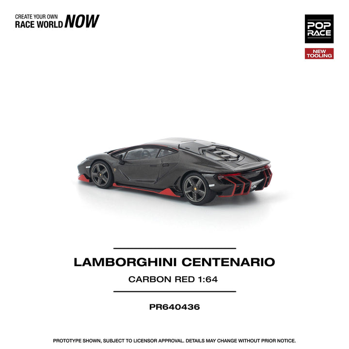 *Pre - Order* Pop Race - Lamborghini Centenario - Carbon Red - Top CollectiblesDiecastPop Race