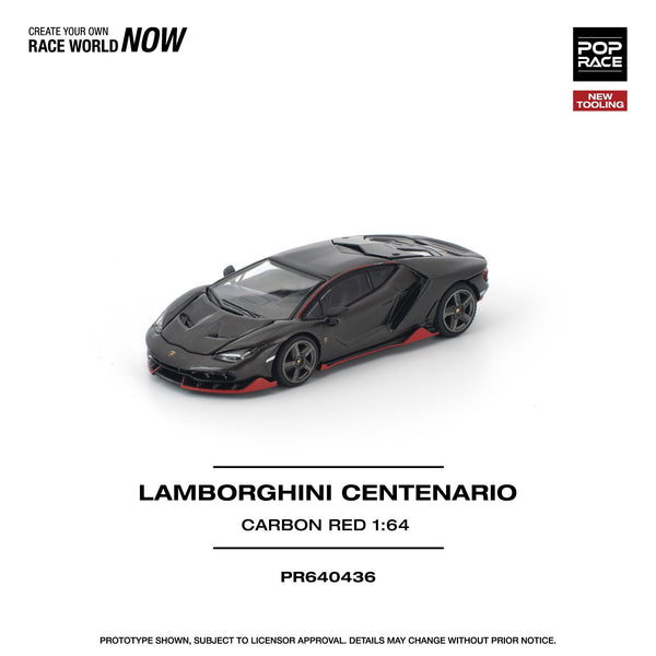 *Pre - Order* Pop Race - Lamborghini Centenario - Carbon Red - Top CollectiblesDiecastPop Race