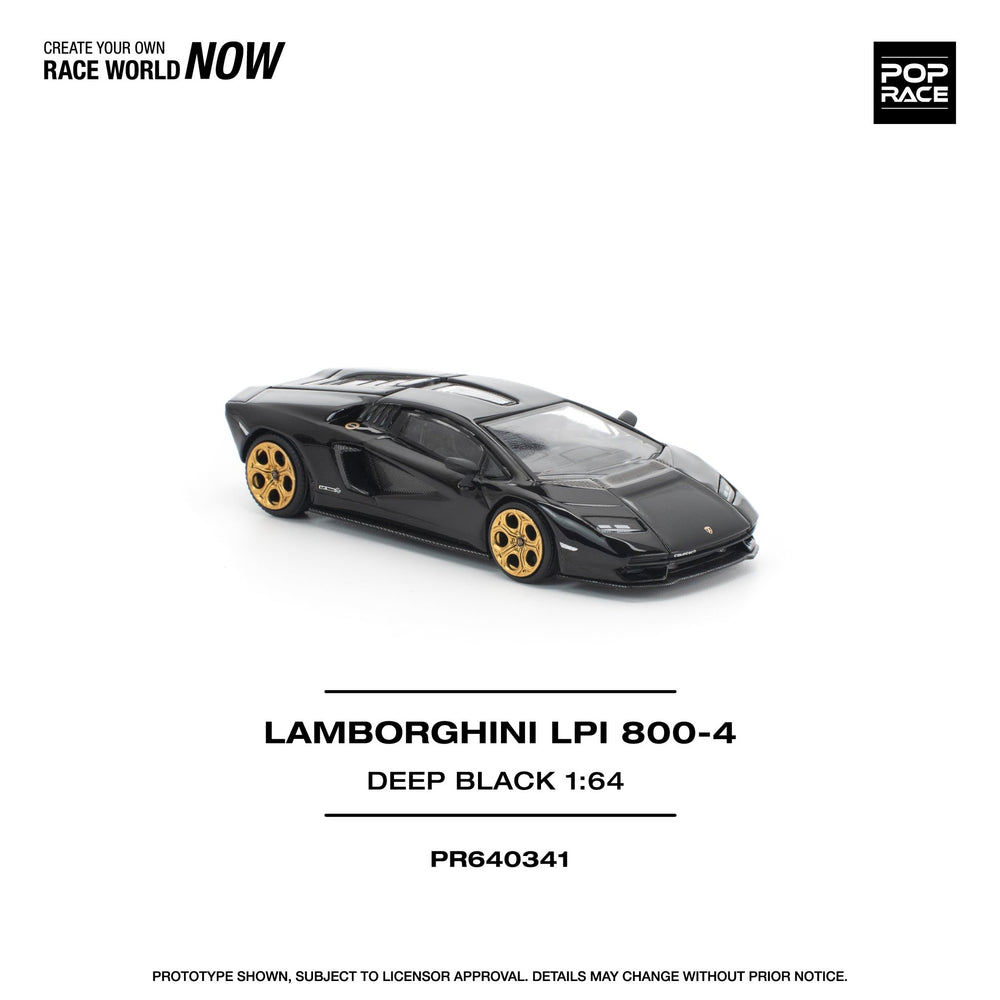 *Pre - Order* Pop Race - Lamborghini Countach LPI 800 - 4 - Deep Black - Top CollectiblesDiecastPop Race