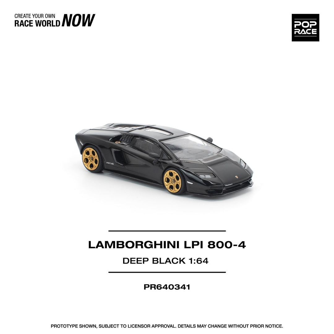 *Pre - Order* Pop Race - Lamborghini Countach LPI 800 - 4 - Deep Black - Top CollectiblesDiecastPop Race