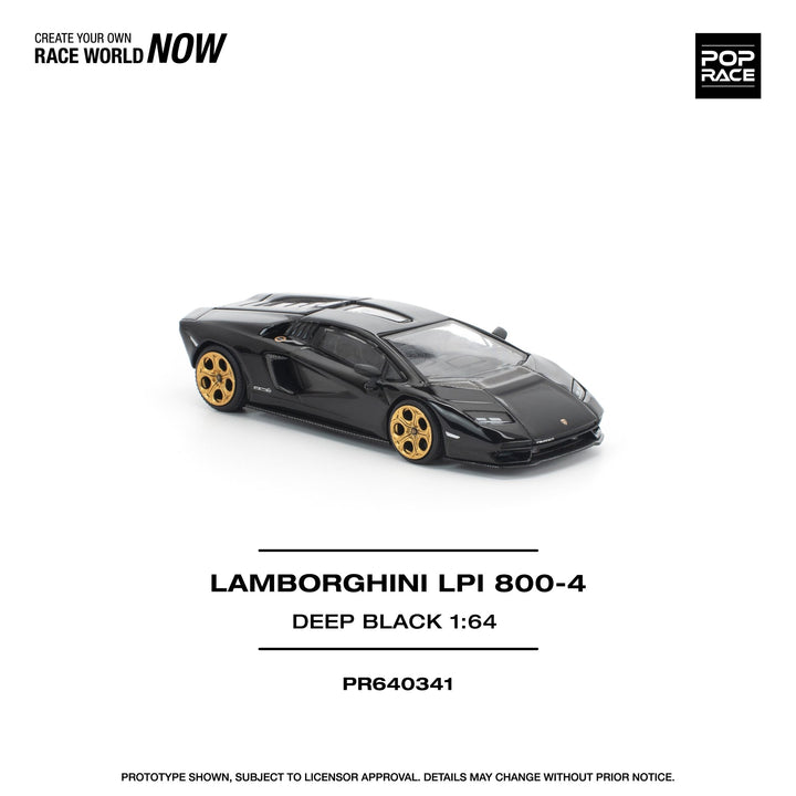 *Pre - Order* Pop Race - Lamborghini Countach LPI 800 - 4 - Deep Black - Top CollectiblesDiecastPop Race