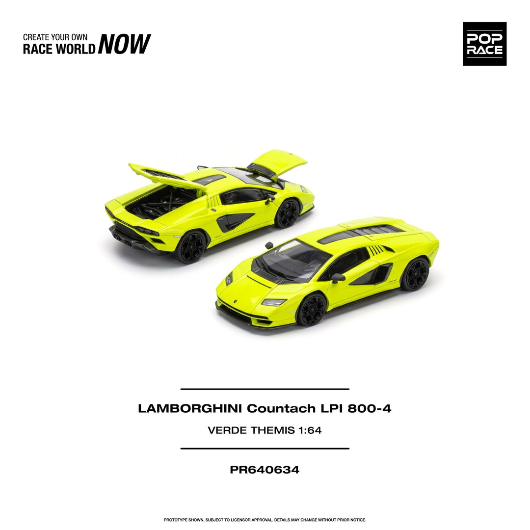 *Pre-Order* Pop Race - Lamborghini Countach LPI 800-4 - Verde Themis - Top CollectiblesDiecastPop Race