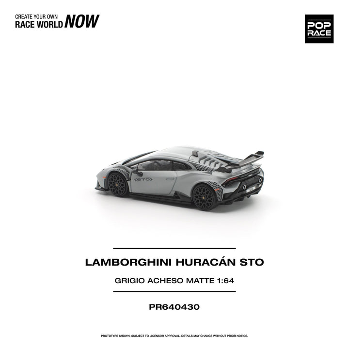 *Pre - Order* Pop Race - Lamborghini Huracan STO - Grigio Acheso Matte - Top CollectiblesDiecastPop Race