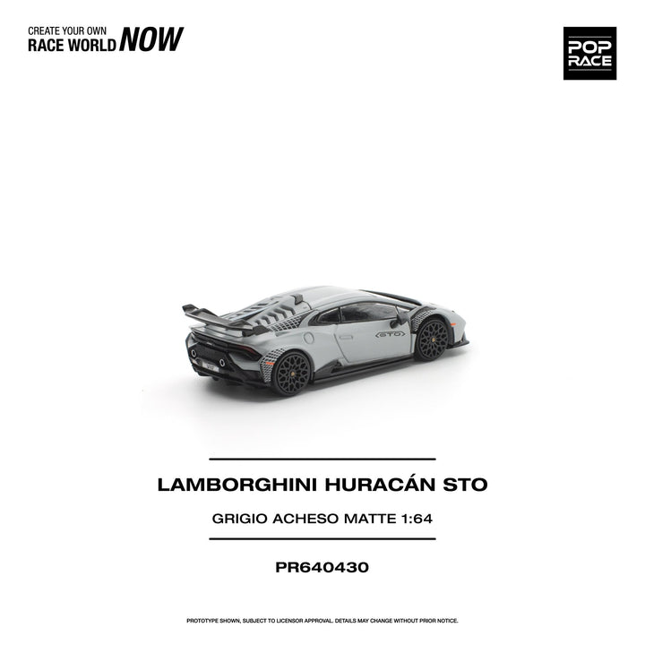 *Pre - Order* Pop Race - Lamborghini Huracan STO - Grigio Acheso Matte - Top CollectiblesDiecastPop Race