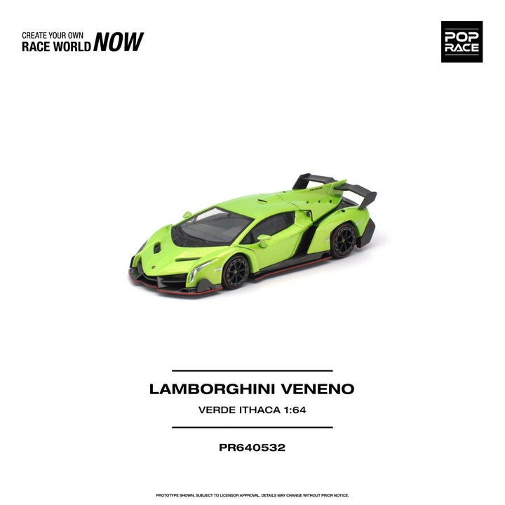 *Pre-Order* Pop Race - Lamborghini Veneno - Verde Ithaca - Top CollectiblesDiecastPop Race