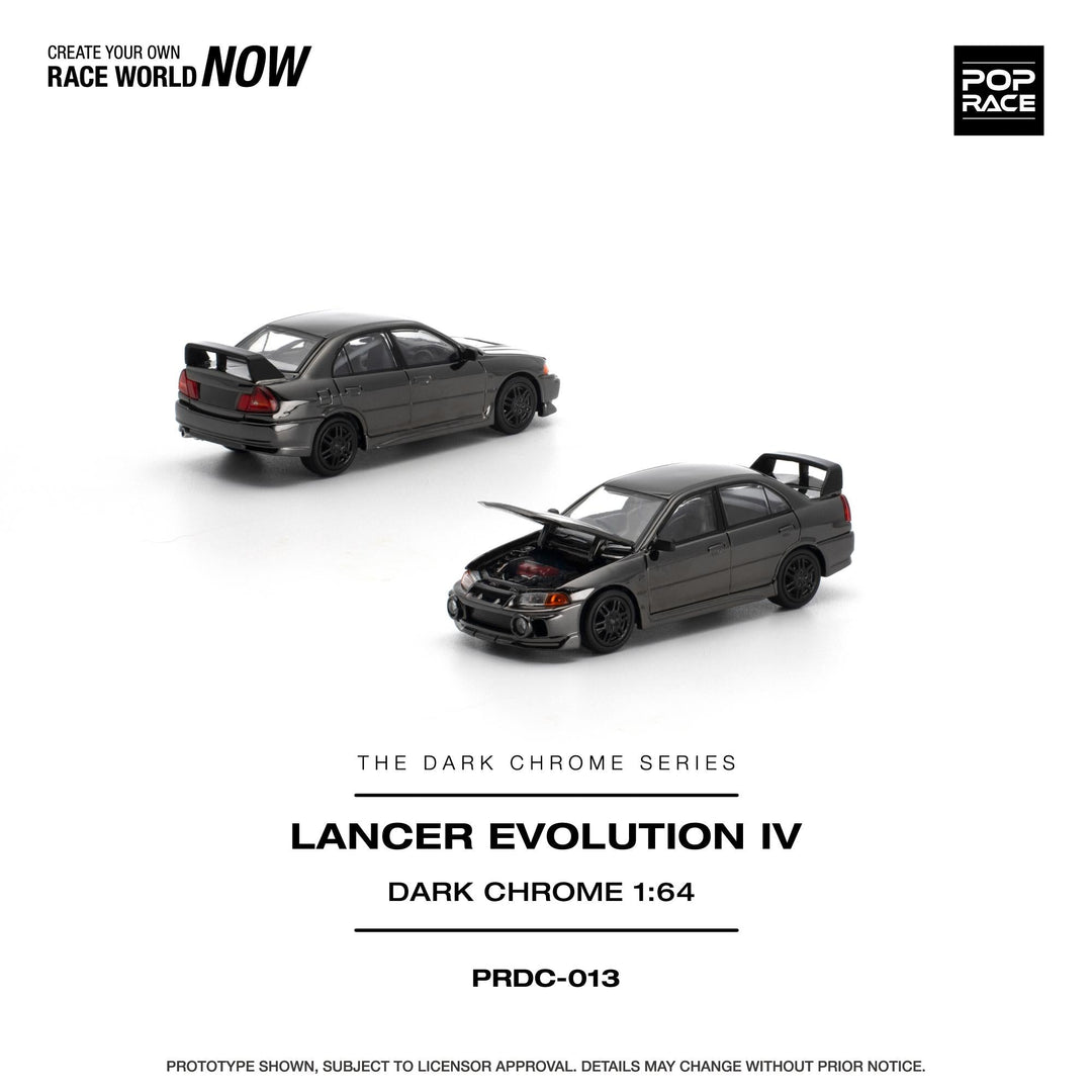 *Pre-Order* Pop Race - Lancer Evolution IV - Dark Chrome - The Dark Chrome Series - Top CollectiblesDiecastPop Race