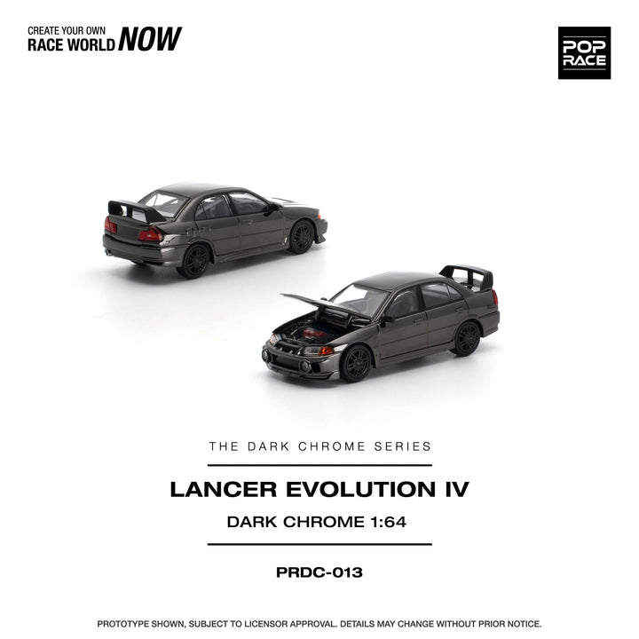 *Pre-Order* Pop Race - Lancer Evolution IV - Dark Chrome - The Dark Chrome Series - Top CollectiblesDiecastPop Race